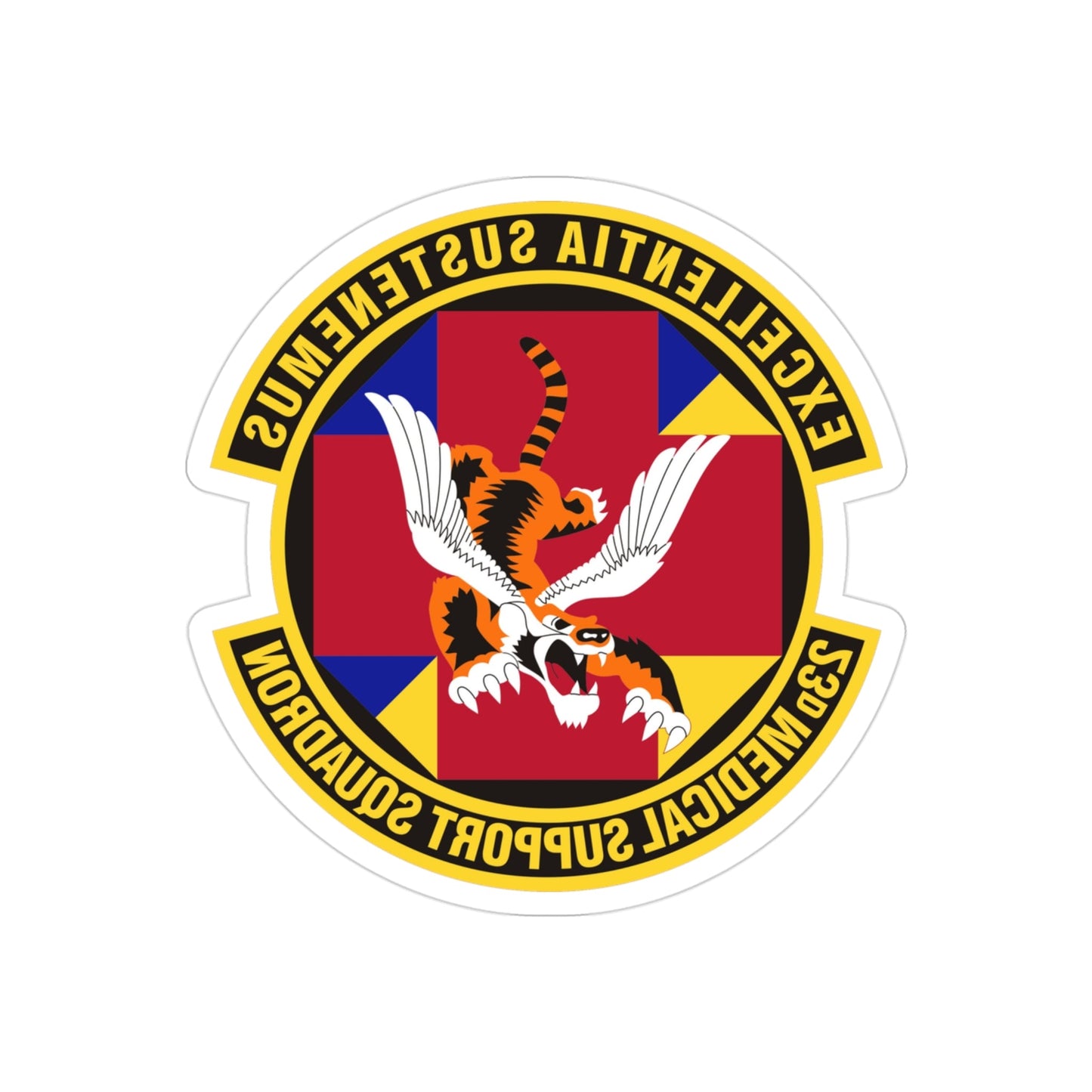 23d Medical Support Squadron (U.S. Air Force) REVERSE PRINT Transparent STICKER-3" × 3"-The Sticker Space