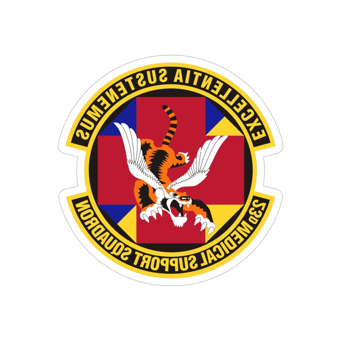 23d Medical Support Squadron (U.S. Air Force) REVERSE PRINT Transparent STICKER-5" × 5"-The Sticker Space