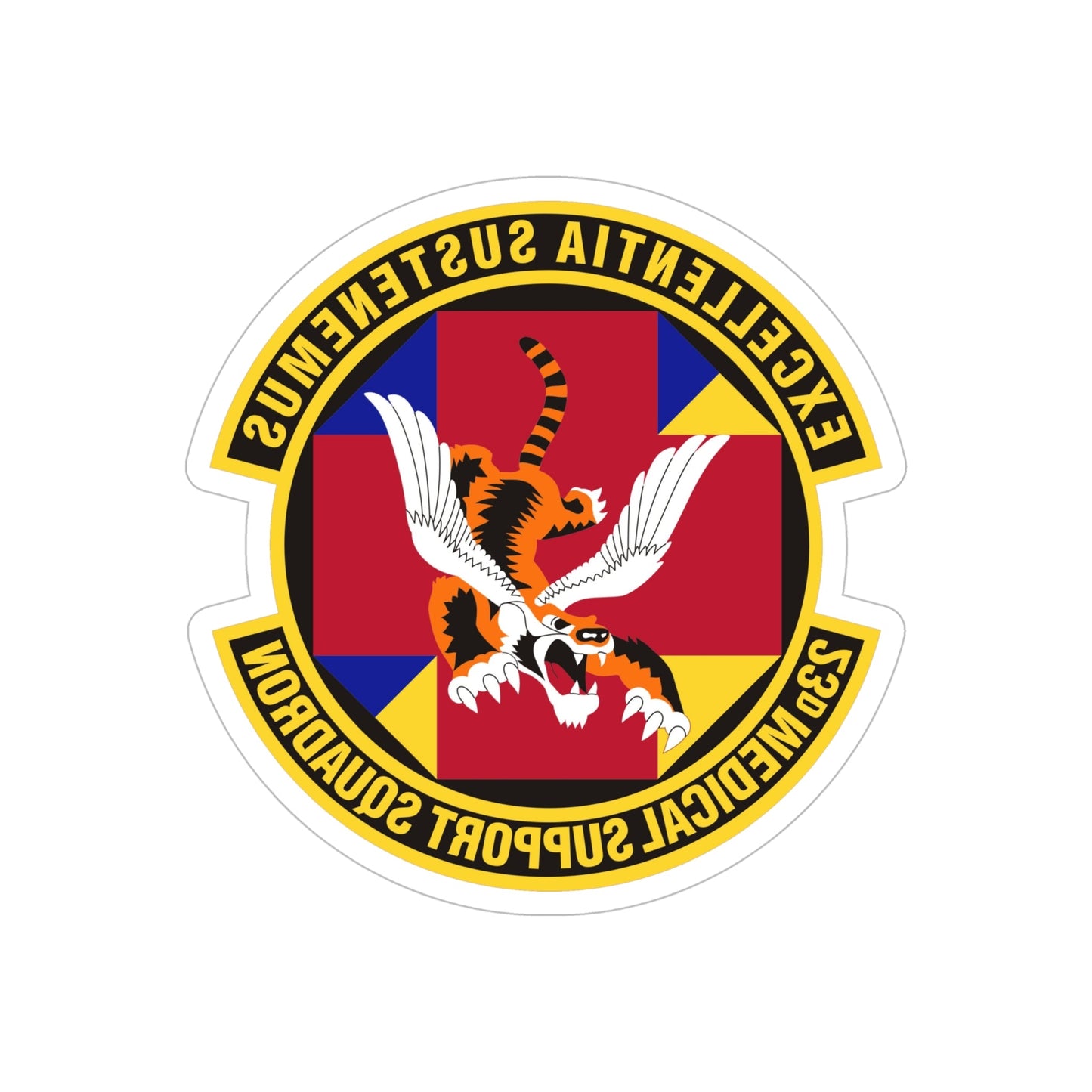 23d Medical Support Squadron (U.S. Air Force) REVERSE PRINT Transparent STICKER-6" × 6"-The Sticker Space