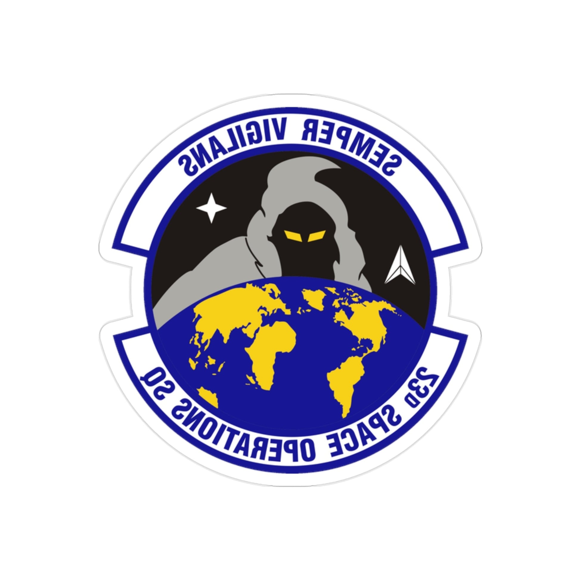 23d Space Operations Squadron (U.S. Air Force) REVERSE PRINT Transparent STICKER-2" × 2"-The Sticker Space