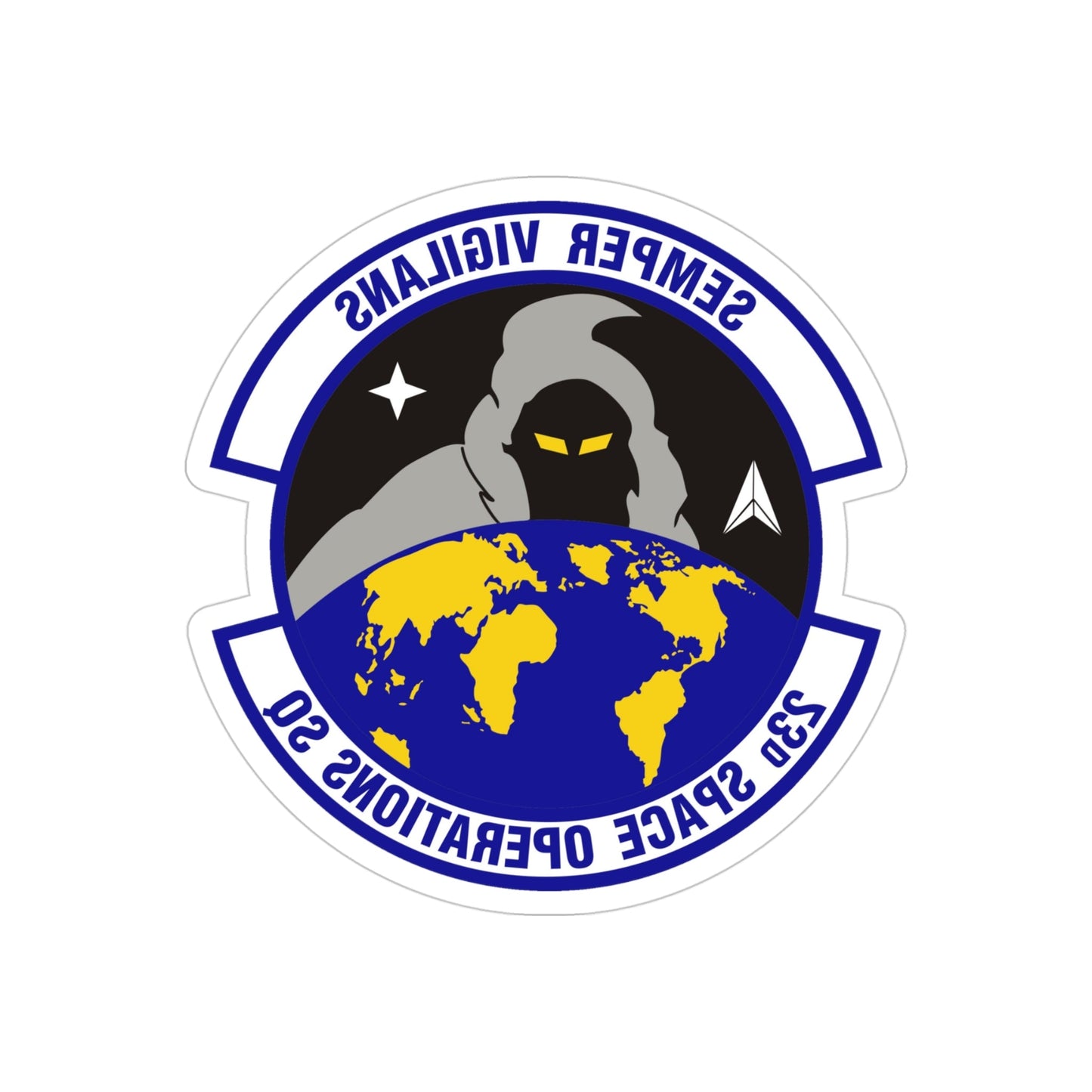 23d Space Operations Squadron (U.S. Air Force) REVERSE PRINT Transparent STICKER-4" × 4"-The Sticker Space