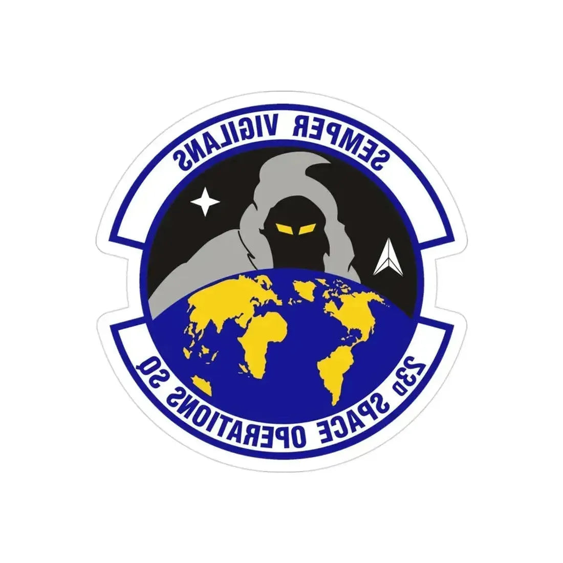 23d Space Operations Squadron (U.S. Air Force) REVERSE PRINT Transparent Die-Cut STICKER 3 Inch Die-Cut Transparent - The Sticker Space