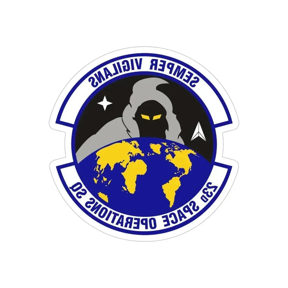 23d Space Operations Squadron (U.S. Air Force) REVERSE PRINT Transparent Die-Cut STICKER 6 Inch Die-Cut Transparent - The Sticker Space