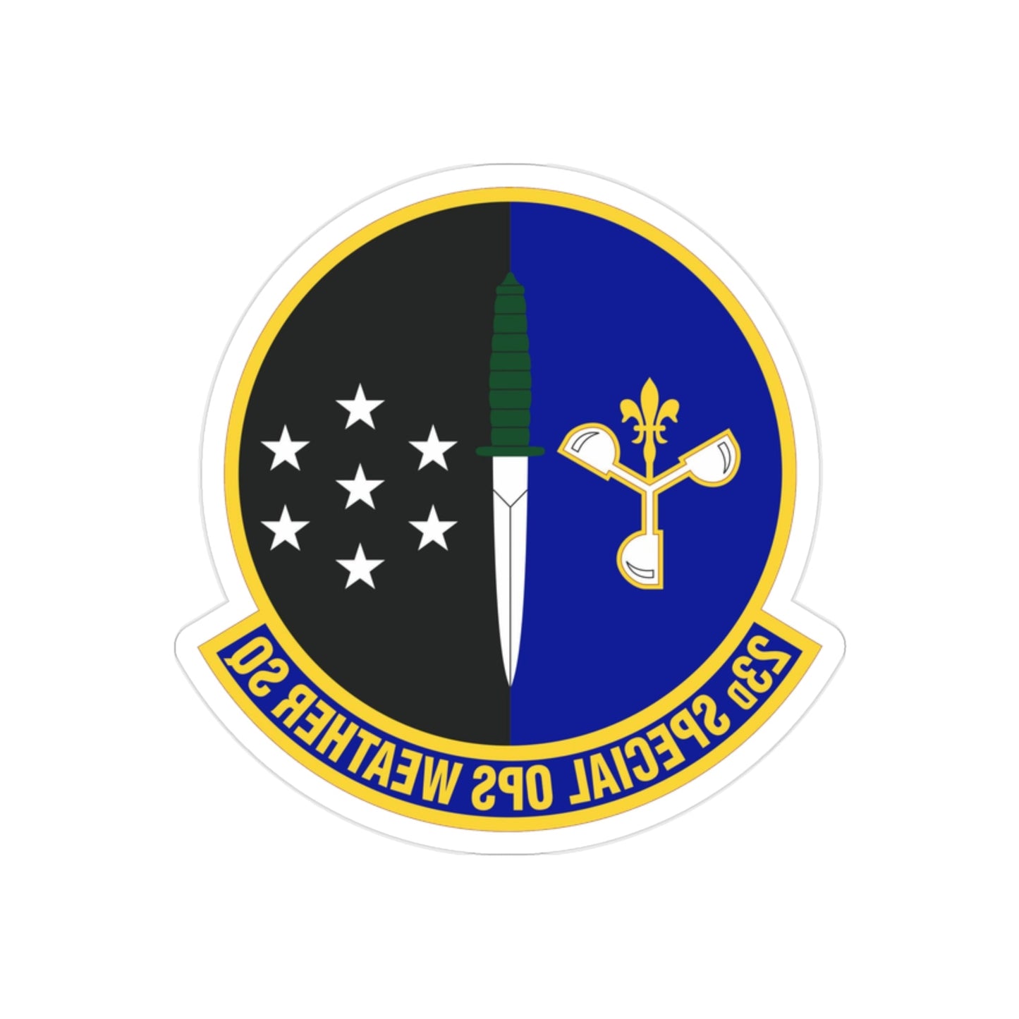 23d Special Operations Weather Squadron (U.S. Air Force) REVERSE PRINT Transparent STICKER-2" × 2"-The Sticker Space