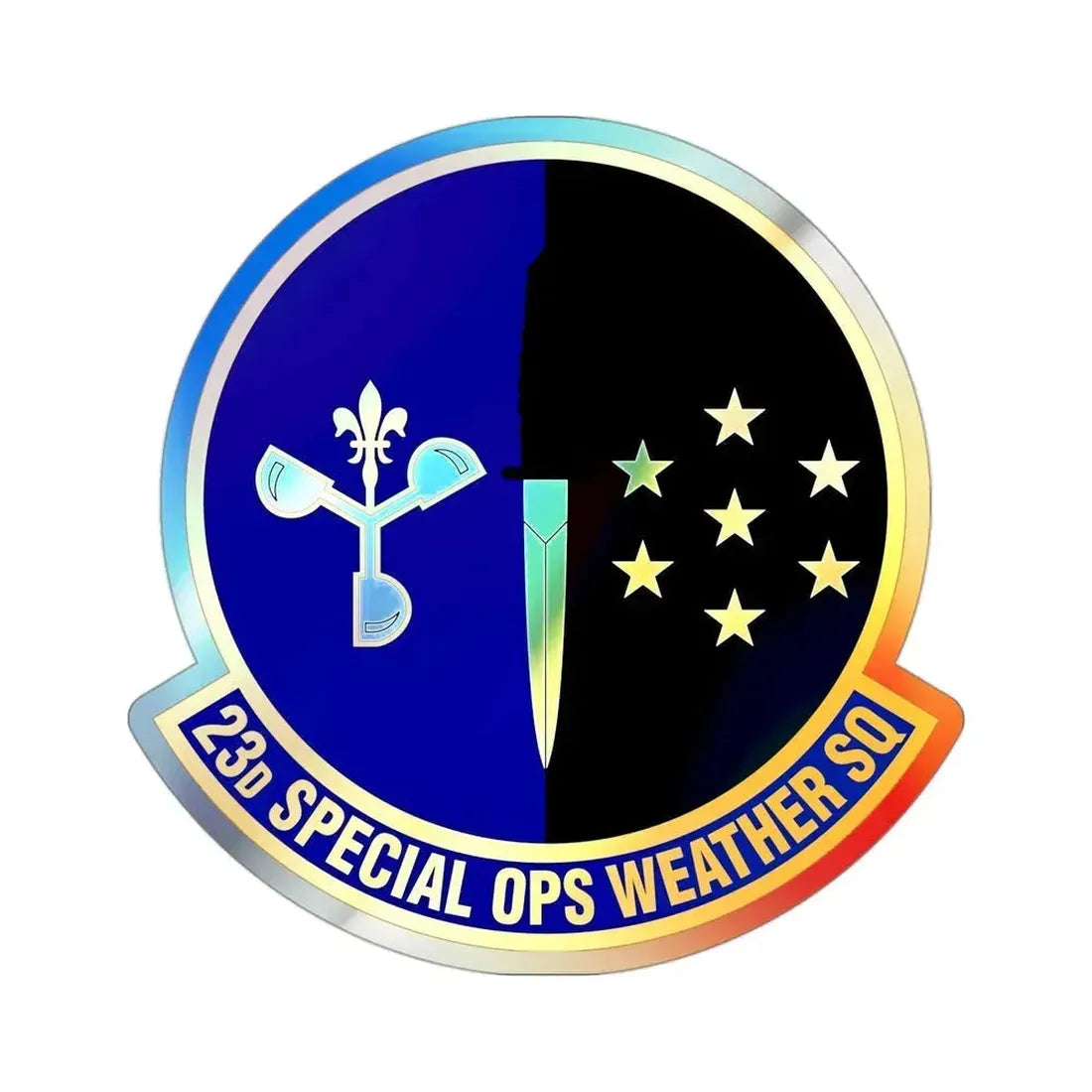 23d Special Operations Weather Squadron (U.S. Air Force) Holographic STICKER Die-Cut Vinyl Decal 3 Inch Holographic - The Sticker Space