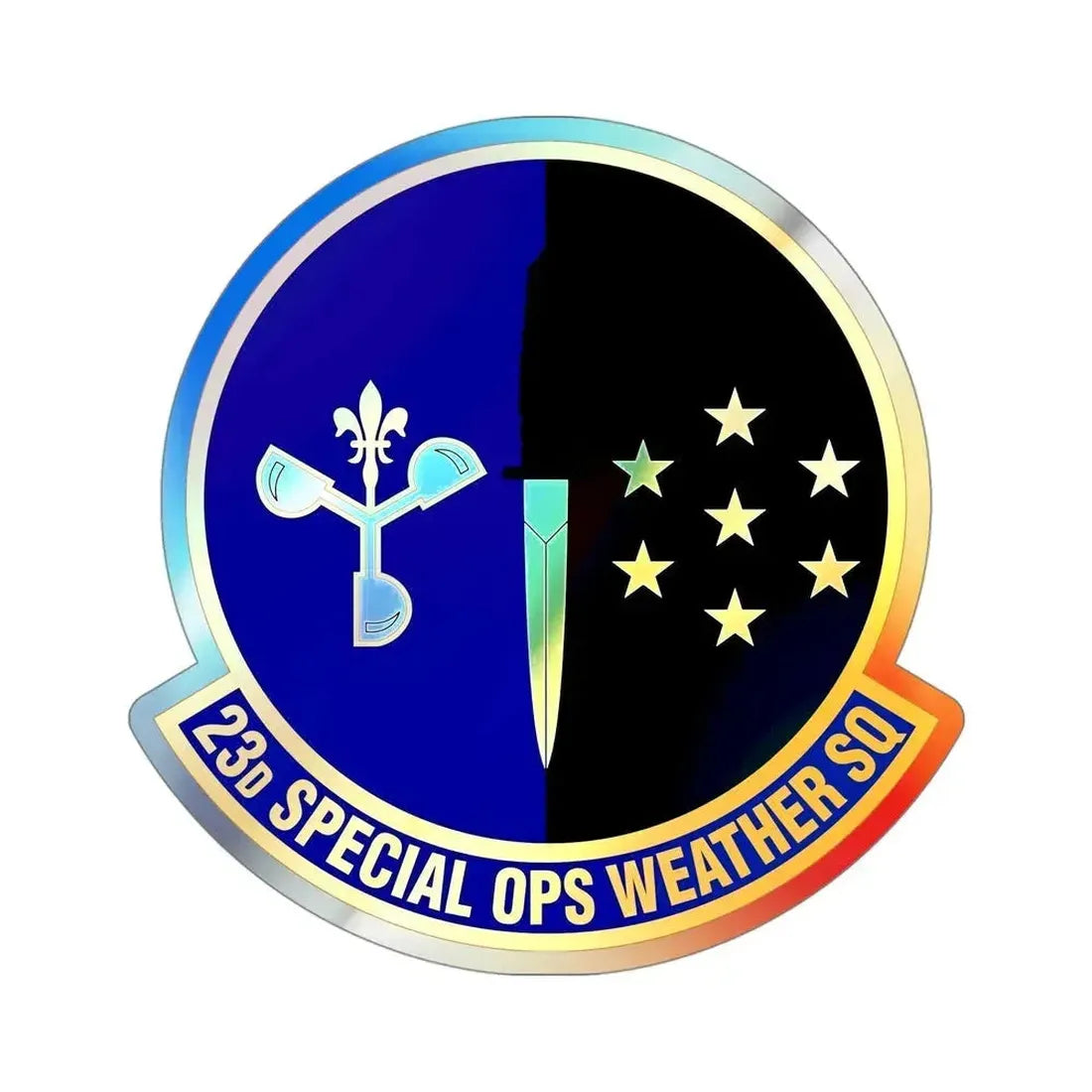 23d Special Operations Weather Squadron (U.S. Air Force) Holographic STICKER Die-Cut Vinyl Decal 4 Inch Holographic - The Sticker Space