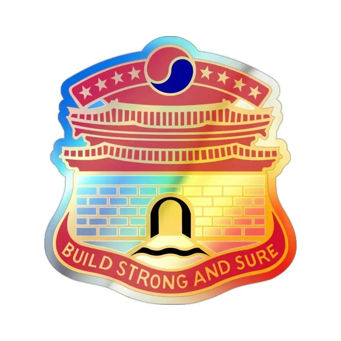 24 Engineer Group (U.S. Army) Holographic STICKER Die-Cut Vinyl Decal 2 Inch Holographic - The Sticker Space