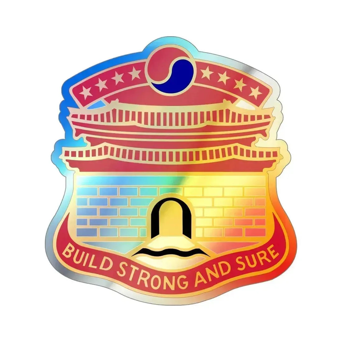 24 Engineer Group (U.S. Army) Holographic STICKER Die-Cut Vinyl Decal 5 Inch Holographic - The Sticker Space