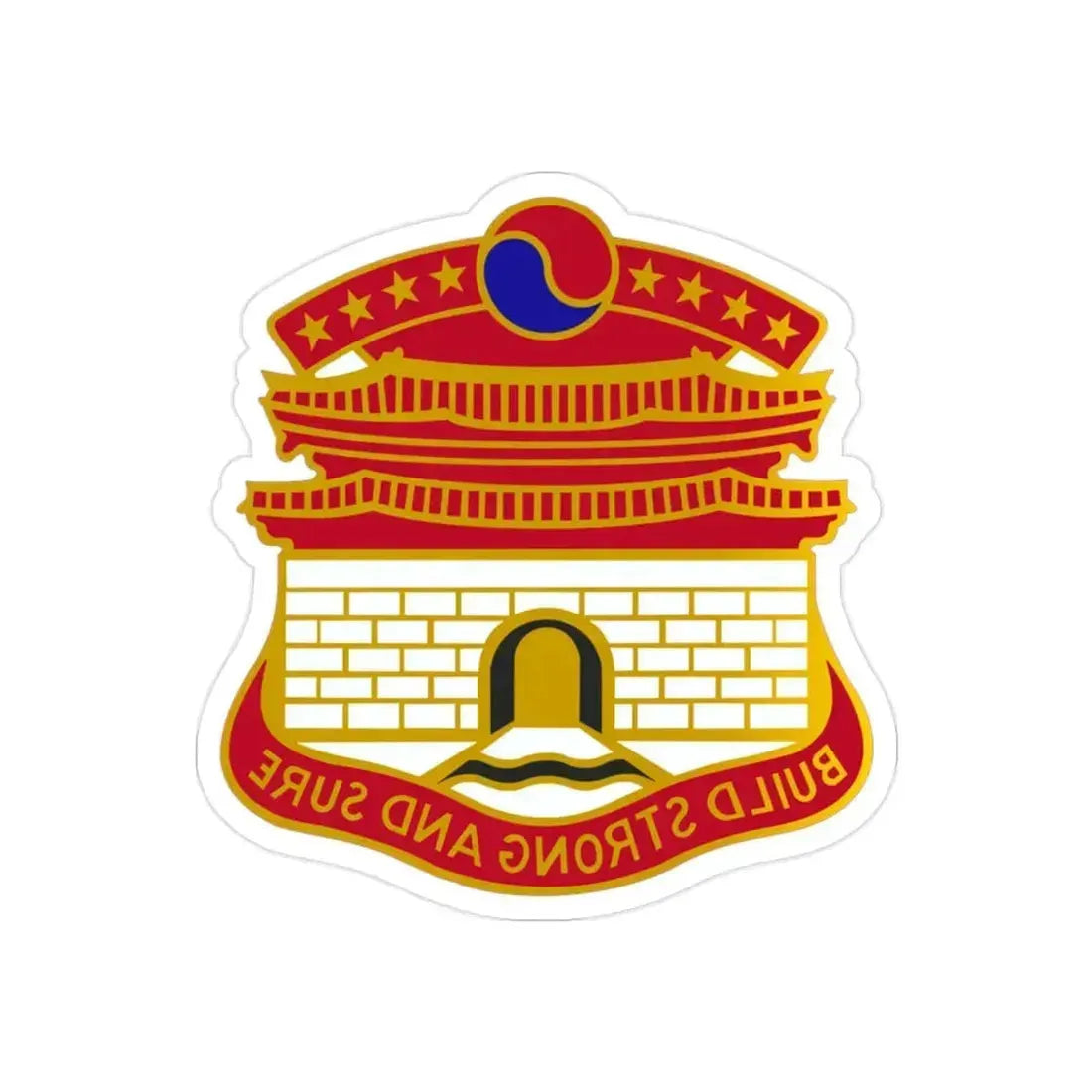 24 Engineer Group (U.S. Army) REVERSE PRINT Transparent Die-Cut STICKER 2 Inch Die-Cut Transparent - The Sticker Space