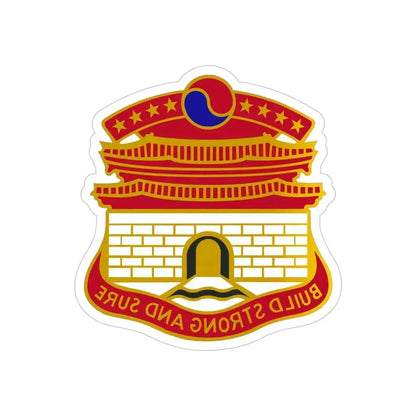 24 Engineer Group (U.S. Army) REVERSE PRINT Transparent Die-Cut STICKER 5 Inch Die-Cut Transparent - The Sticker Space