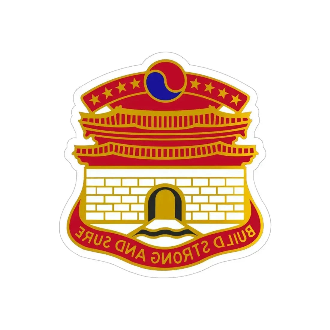 24 Engineer Group (U.S. Army) REVERSE PRINT Transparent Die-Cut STICKER - The Sticker Space