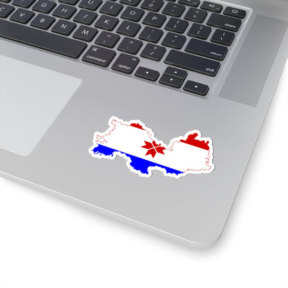Flag-map of Mordovia (Russia) STICKER Vinyl Kiss-Cut Decal