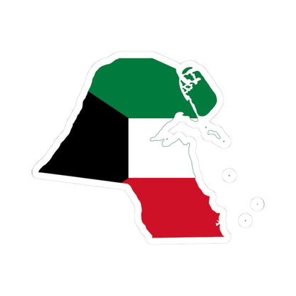 Flag-map of Kuwait with islands (Kuwait) STICKER Vinyl Kiss-Cut Decal