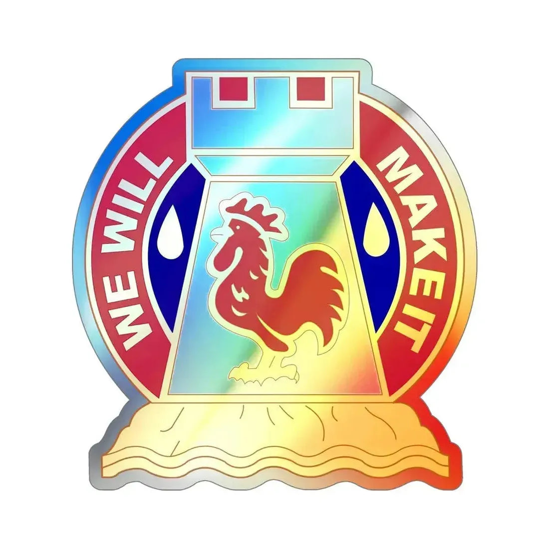 243 Engineer Battalion (U.S. Army) Holographic STICKER Die-Cut Vinyl Decal 6 Inch Holographic - The Sticker Space