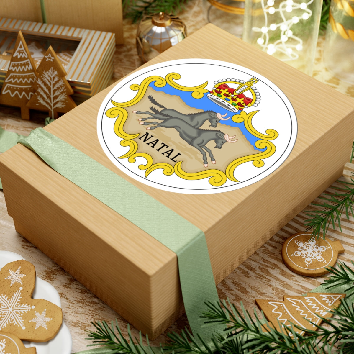 Badge of the Natal Colony 1875-1907 (South Africa) (Coat of Arms) STICKER Vinyl Kiss-Cut Decal