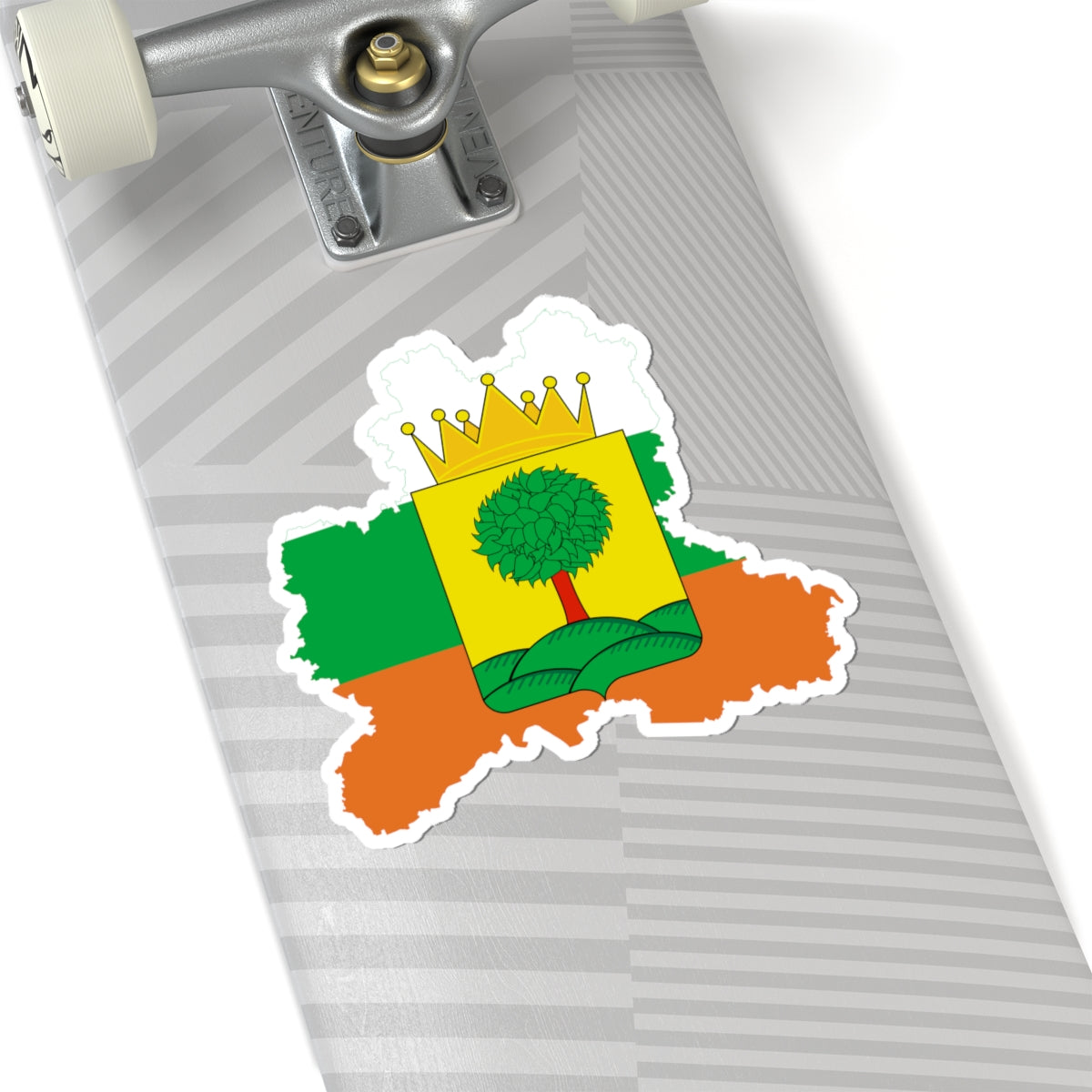 Flag-map of Lipetsk Oblast 2003 (Russia) STICKER Vinyl Kiss-Cut Decal