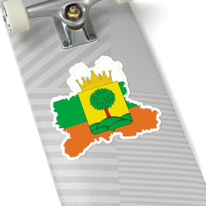 Flag-map of Lipetsk Oblast 2003 (Russia) STICKER Vinyl Kiss-Cut Decal
