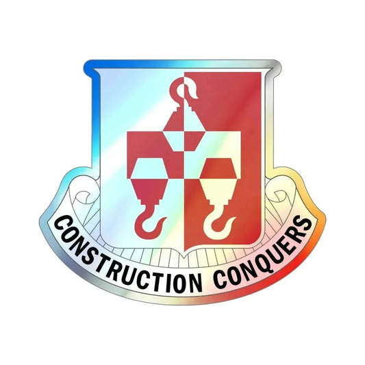 244 Engineer Battalion (U.S. Army) Holographic STICKER Die-Cut Vinyl Decal 6 Inch Holographic - The Sticker Space