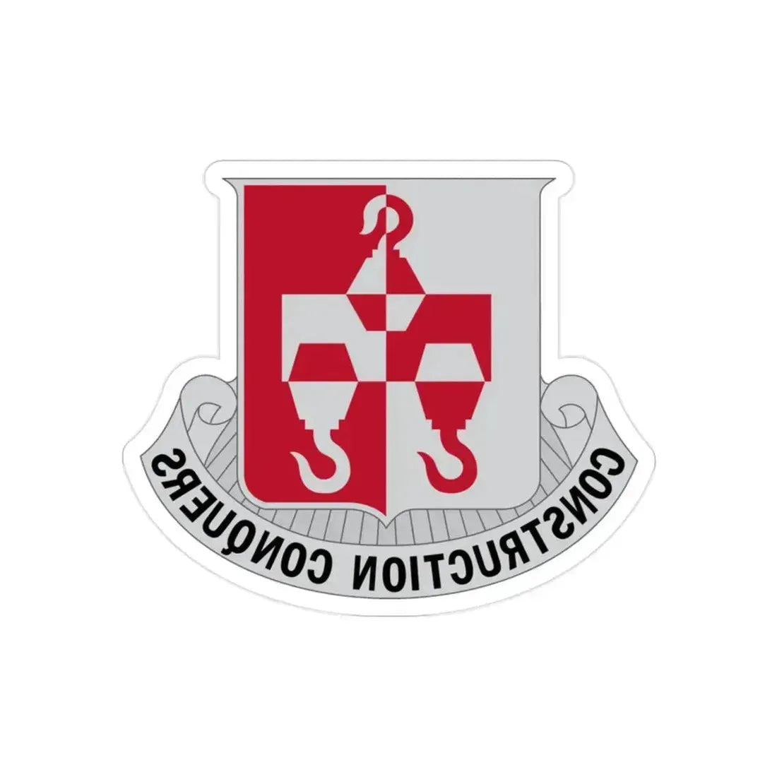 244 Engineer Battalion (U.S. Army) REVERSE PRINT Transparent Die-Cut STICKER 2 Inch Die-Cut Transparent - The Sticker Space