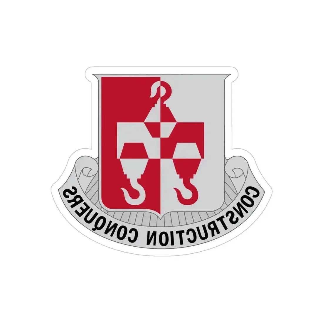 244 Engineer Battalion (U.S. Army) REVERSE PRINT Transparent Die-Cut STICKER 5 Inch Die-Cut Transparent - The Sticker Space