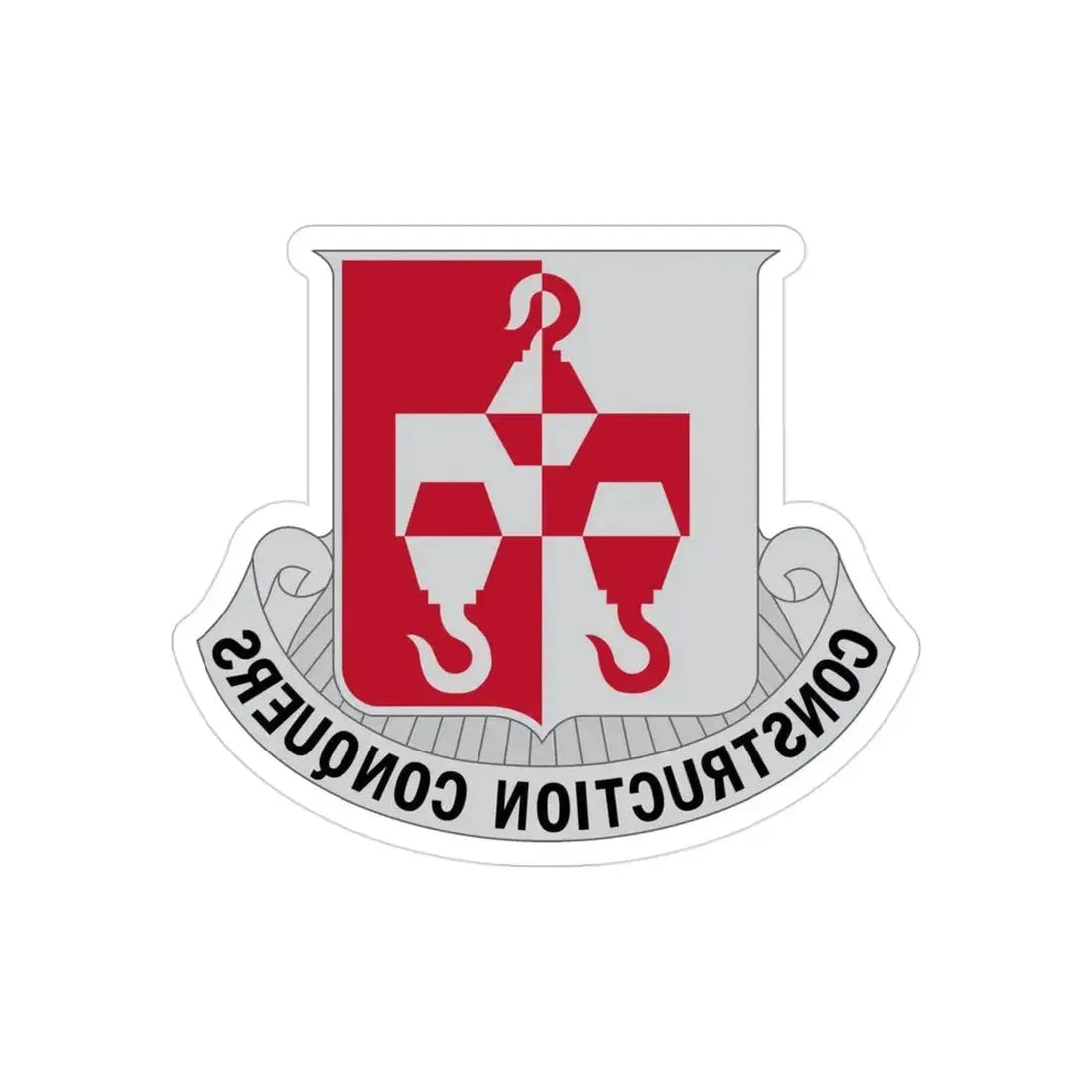 244 Engineer Battalion (U.S. Army) REVERSE PRINT Transparent Die-Cut STICKER - The Sticker Space