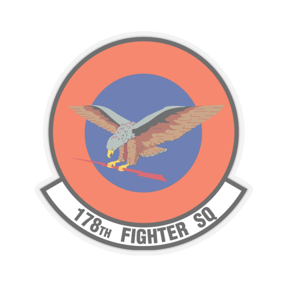 178 Fighter Squadron (U.S. Air Force) STICKER Vinyl Kiss-Cut Decal-2" × 2"-Transparent-The Sticker Space