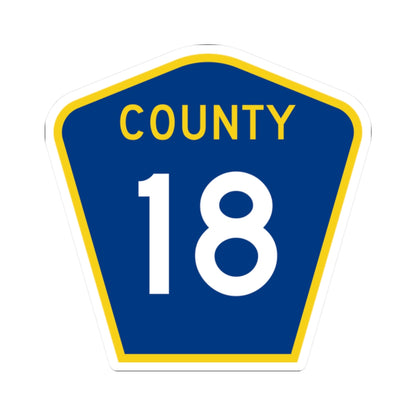 County 18 MN (Minnesota) (Road Sign) STICKER Vinyl Kiss-Cut Decal