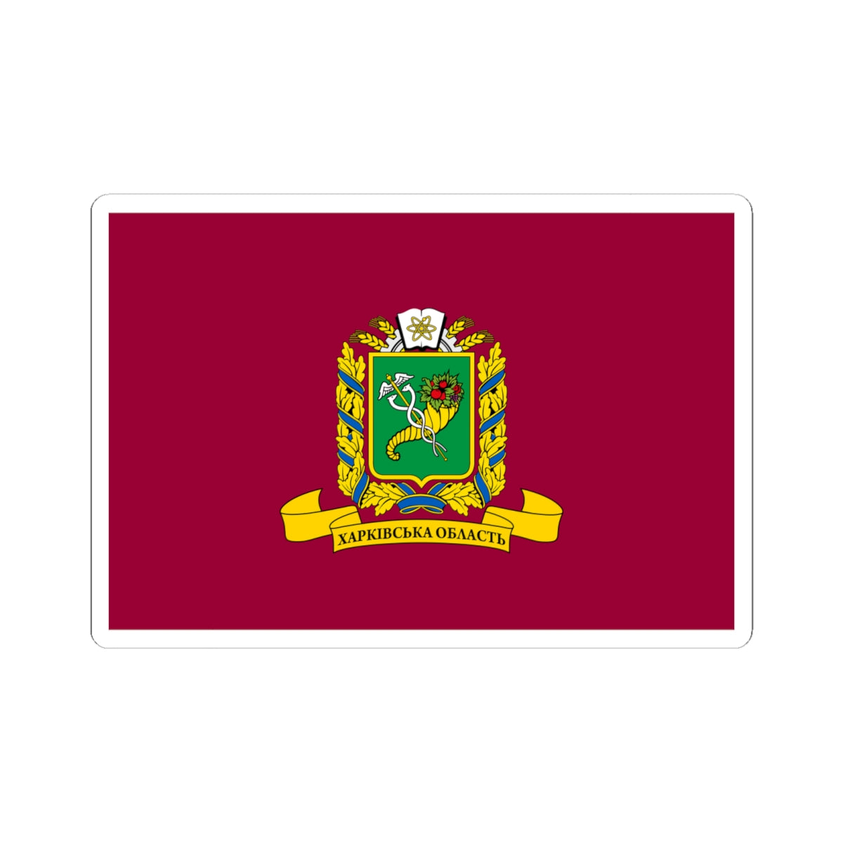 Flag of Kharkiv Oblast Original (Ukraine) STICKER Vinyl Kiss-Cut Decal