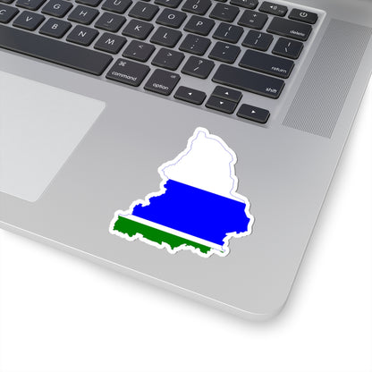 Flag-map of Sverdlovsk Oblast (Russia) STICKER Vinyl Kiss-Cut Decal