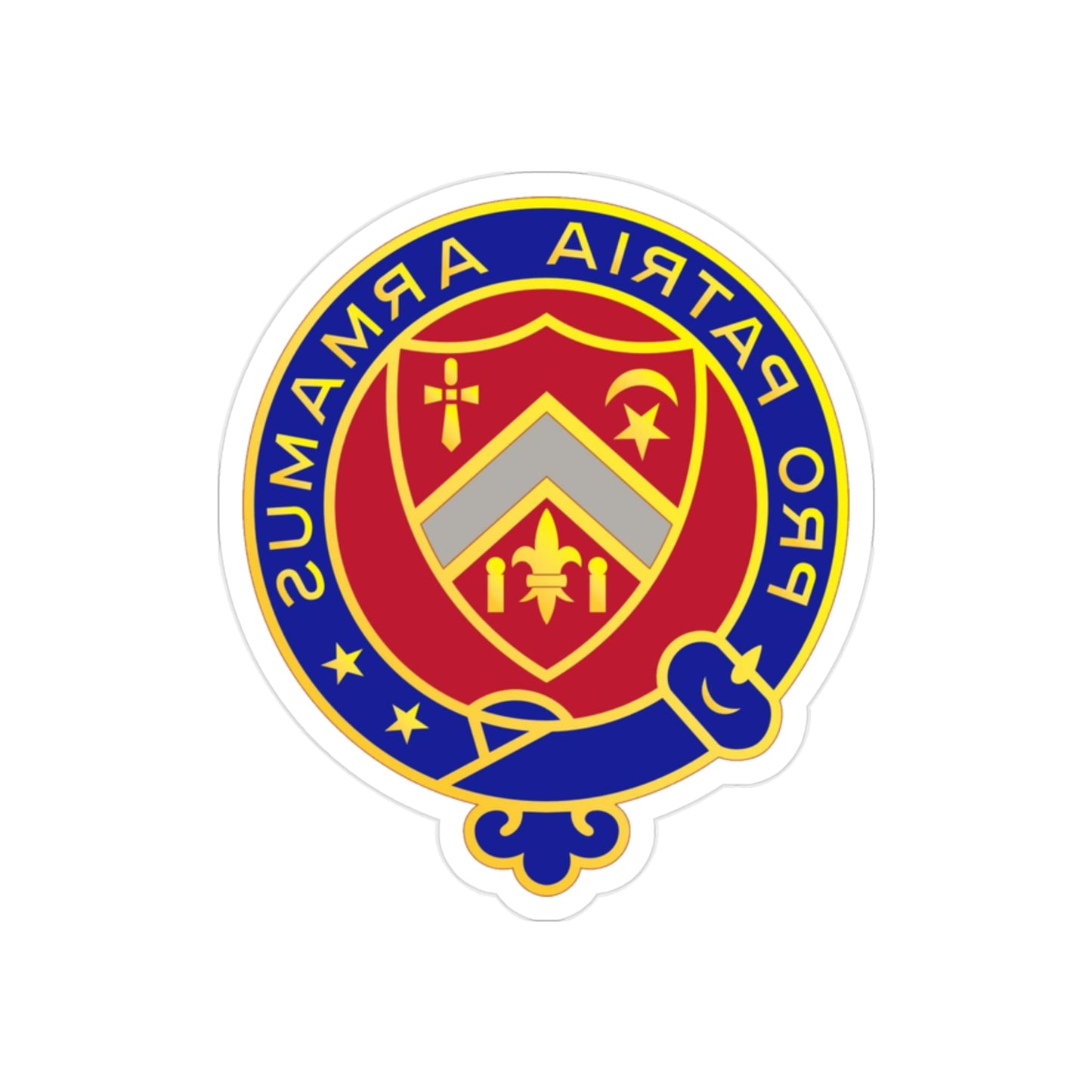 245th Artillery Regiment (U.S. Army) REVERSE PRINT Transparent STICKER-2" × 2"-The Sticker Space