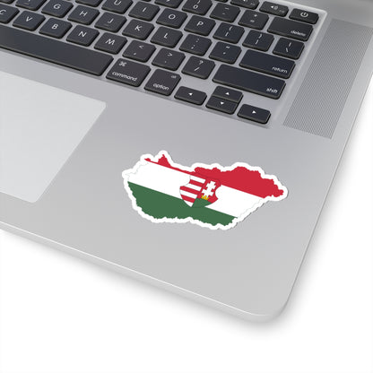 Flag-map of Hungary 1946-1947 (Hungary) STICKER Vinyl Kiss-Cut Decal