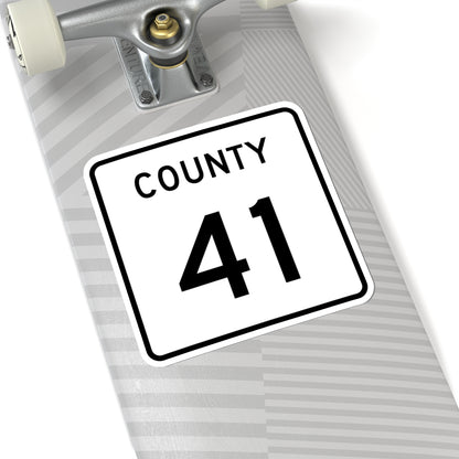 County 41 square (Minnesota) (Road Sign) STICKER Vinyl Kiss-Cut Decal