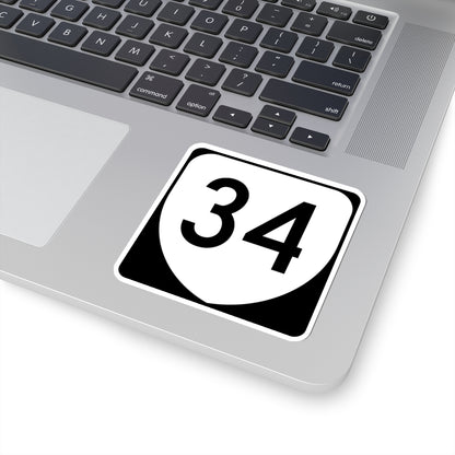 Virginia 34 (Virginia) (Road Sign) STICKER Vinyl Kiss-Cut Decal