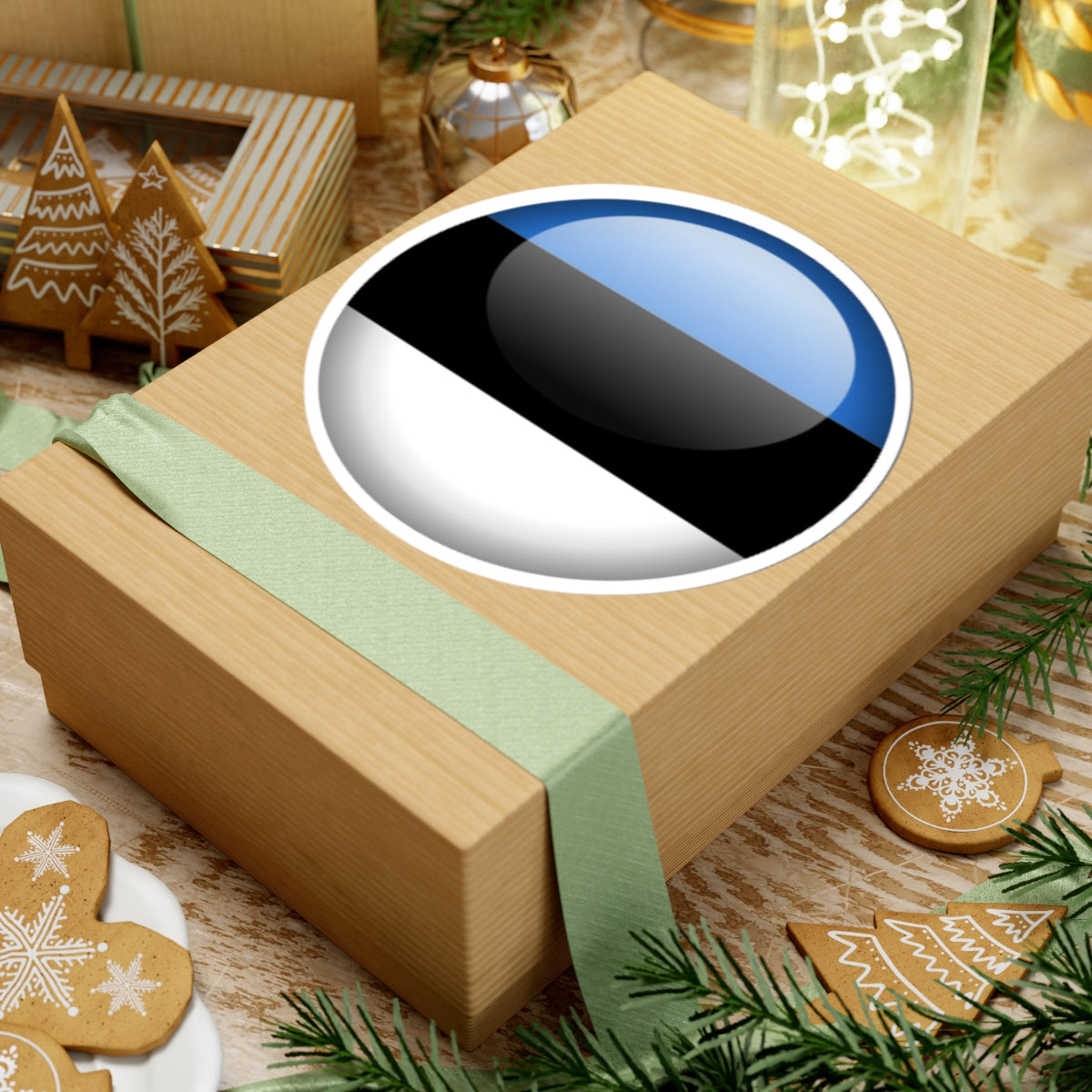 Flag orb Estonia (Estonia) STICKER Vinyl Kiss-Cut Decal