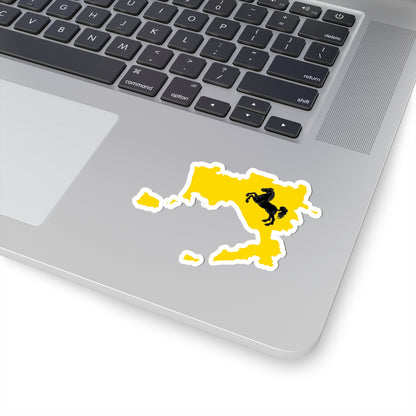 Flag map of the Province of Naples (Italy) STICKER Vinyl Kiss-Cut Decal