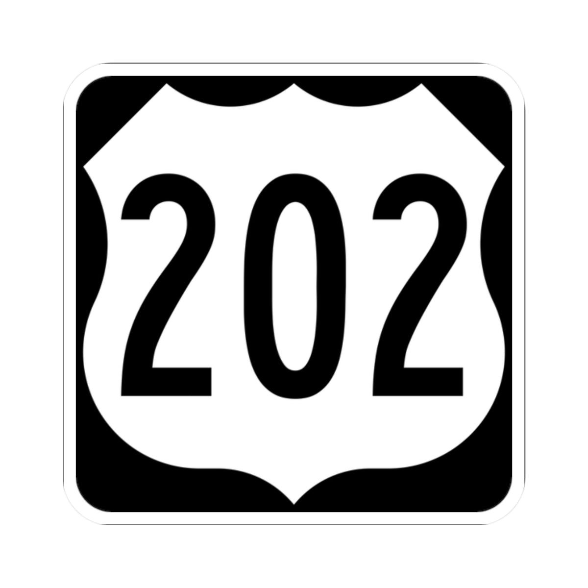 US 202 square (New Hampshire) (Road Sign) STICKER Vinyl Kiss-Cut Decal