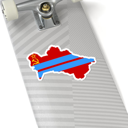Flag map of the Turkmen SSR 1953-1991 Flag map of Turkmenistan 19911992 (Turkmenistan) STICKER Vinyl Kiss-Cut Decal