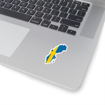 Flag-Map of Sweden (Sweden) STICKER Vinyl Kiss-Cut Decal