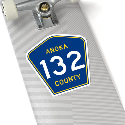 Anoka County 132 (Minnesota) (Road Sign) STICKER Vinyl Kiss-Cut Decal