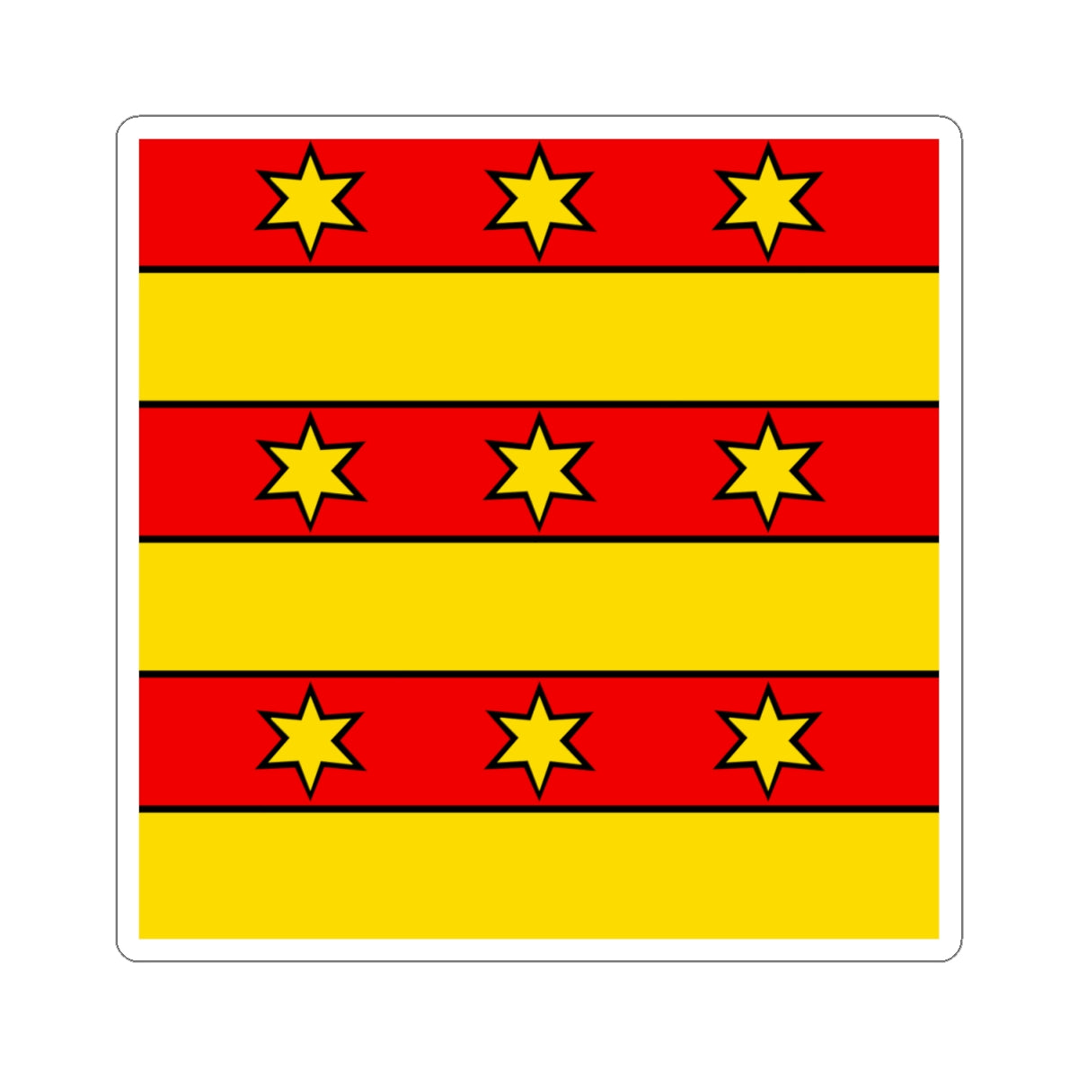 CHE Bezirk Rheinfelden Flag (Switzerland) STICKER Vinyl Kiss-Cut Decal