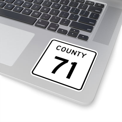 County 71 square (Minnesota) (Road Sign) STICKER Vinyl Kiss-Cut Decal