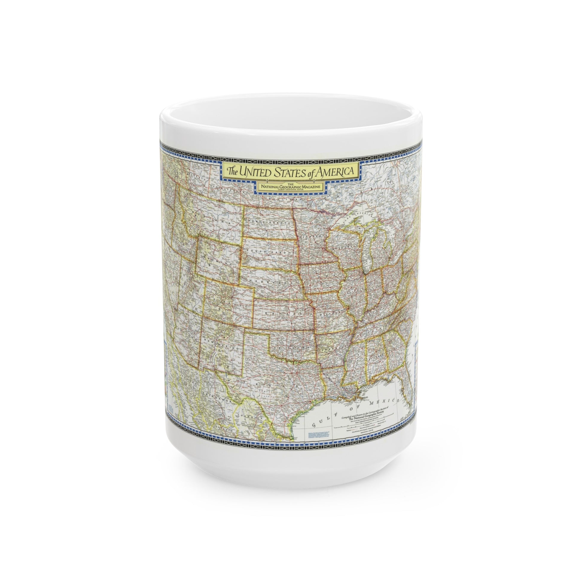 USA - The United States (1951) (Map) White Coffee Mug-15oz-The Sticker Space