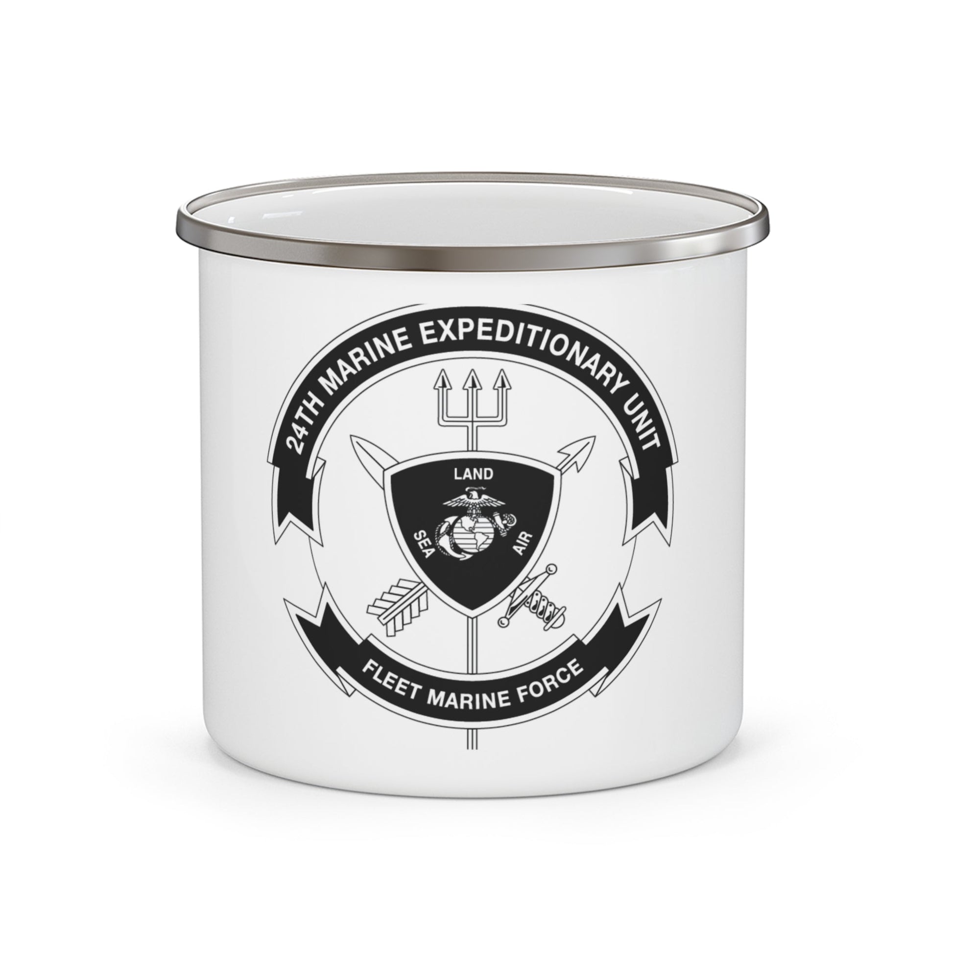 24th MEU BW (USMC) Enamel Mug-12oz-The Sticker Space