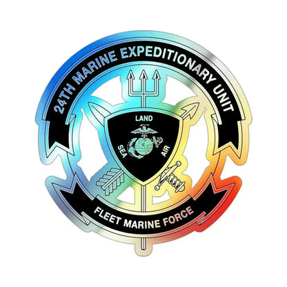 24th MEU BW (USMC) Holographic STICKER Die-Cut Vinyl Decal 3 Inch Holographic - The Sticker Space