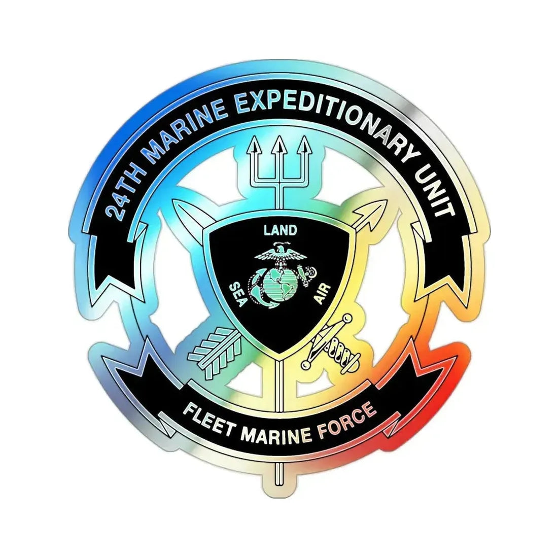 24th MEU BW (USMC) Holographic STICKER Die-Cut Vinyl Decal - The Sticker Space