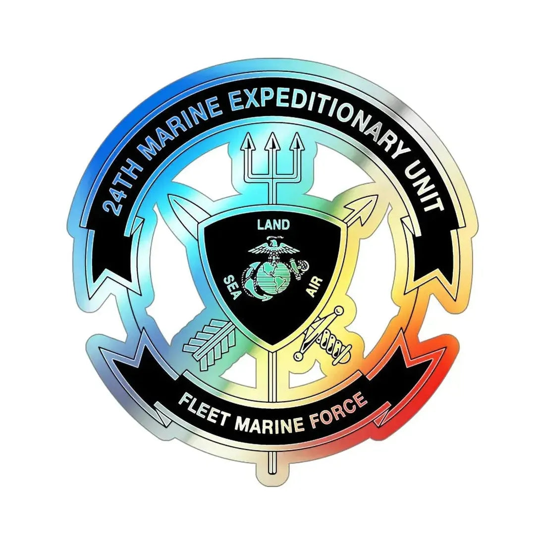 24th MEU BW (USMC) Holographic STICKER Die-Cut Vinyl Decal - The Sticker Space