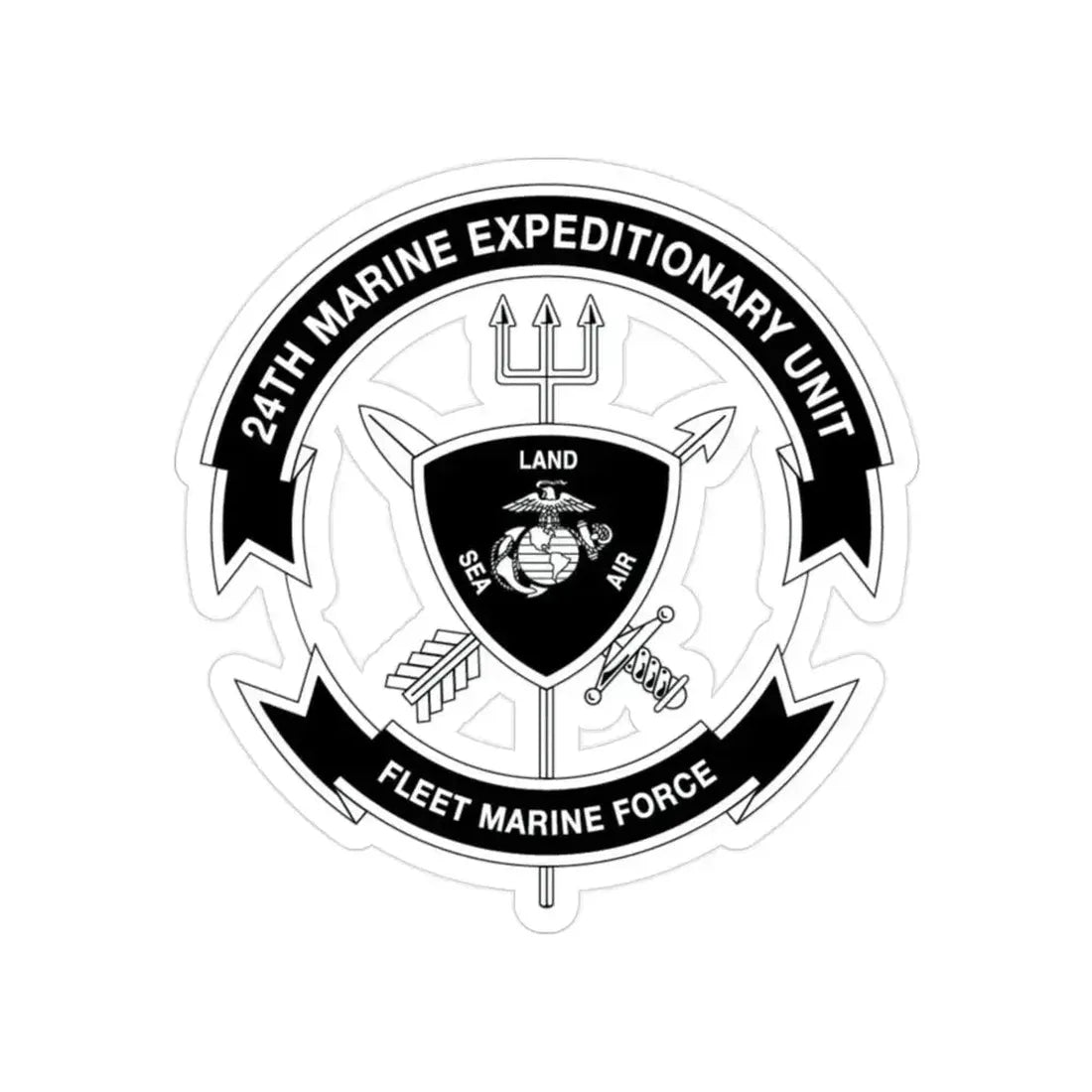 24th MEU BW (USMC) Transparent STICKER Die-Cut Vinyl Decal 2 Inch - The Sticker Space