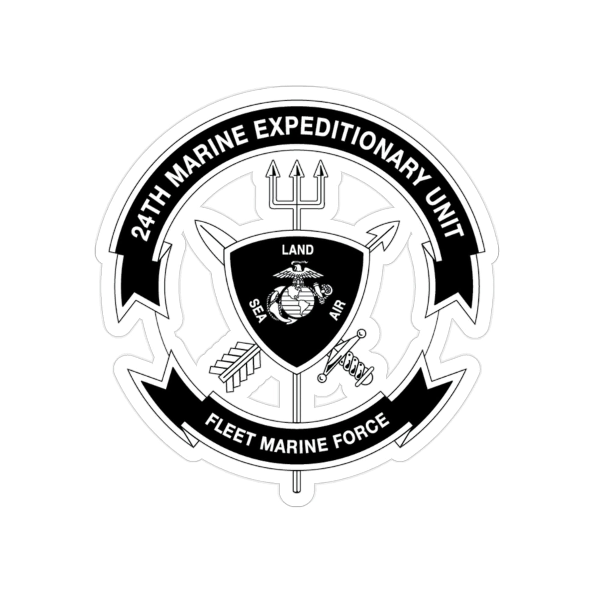 24th MEU BW (USMC) Transparent STICKER Die-Cut Vinyl Decal-2 Inch-The Sticker Space