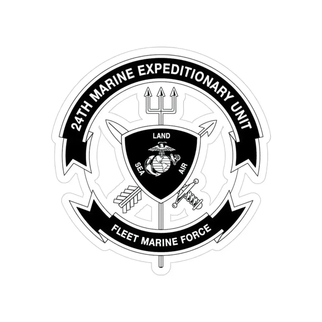 24th MEU BW (USMC) Transparent STICKER Die-Cut Vinyl Decal 3 Inch - The Sticker Space
