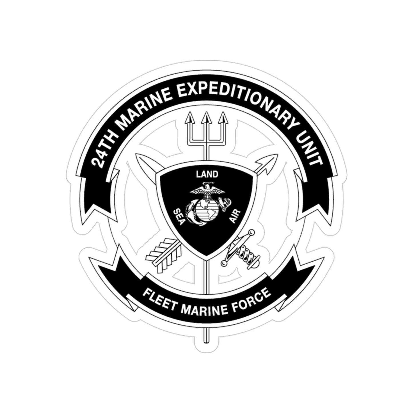 24th MEU BW (USMC) Transparent STICKER Die-Cut Vinyl Decal-3 Inch-The Sticker Space